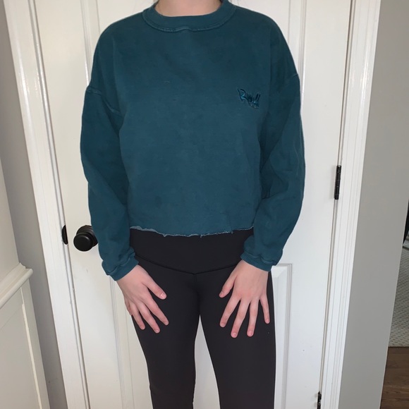 Teal vintage cropped Russell athletics crewneck - Picture 2 of 2